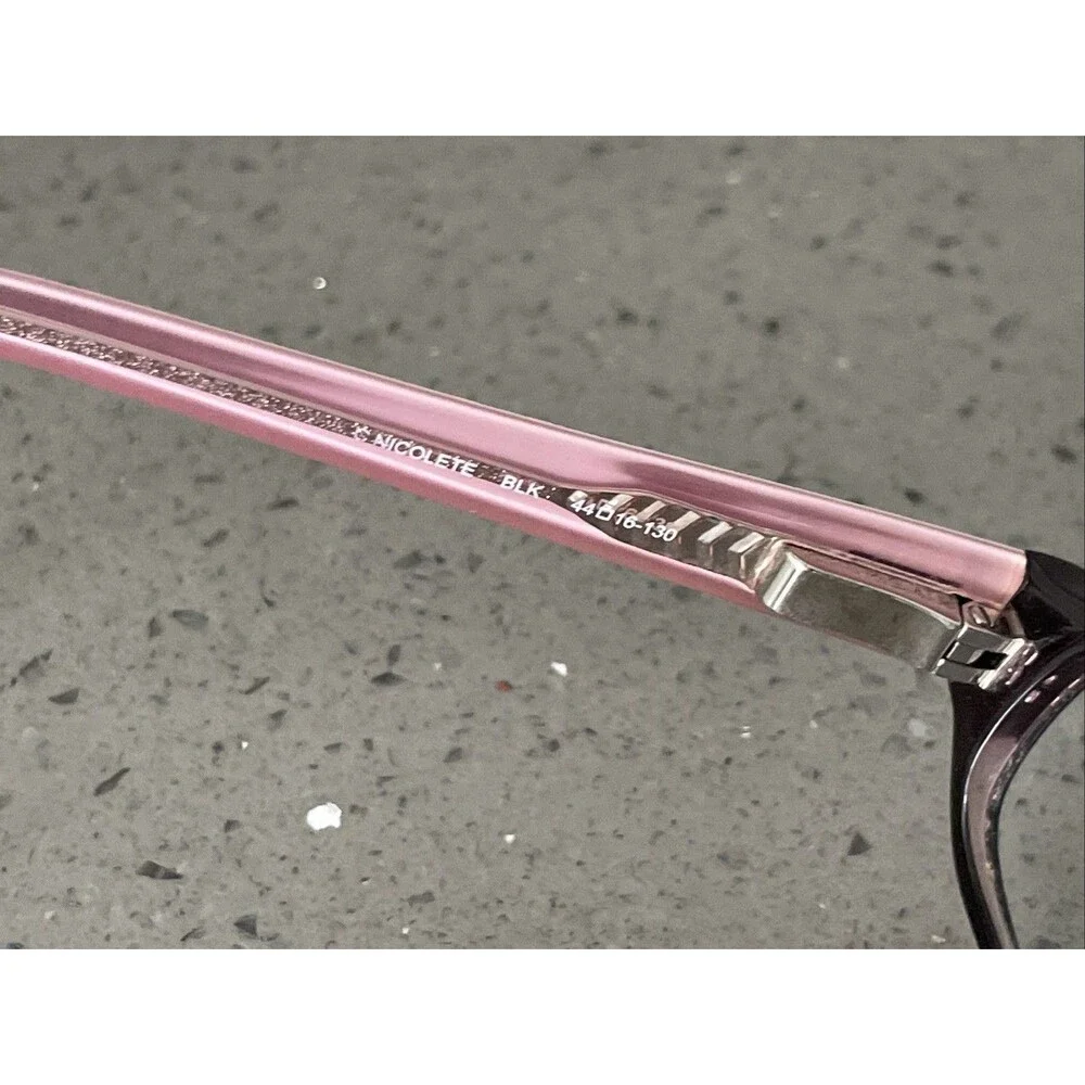 Candie’s Eyeglasses Frames ONLY C Nicolete BLK 44-16-130 Black/Pink Full Rim